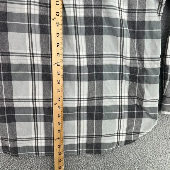 DULUTH ALASKAN HARDGEAR Shirt Women XL Windowpane Plaid Button Up Long Sleeve - Picture 16 of 16